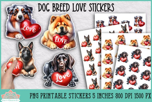 Download Dog Breed Printable Valentine Stickers - Print Collection