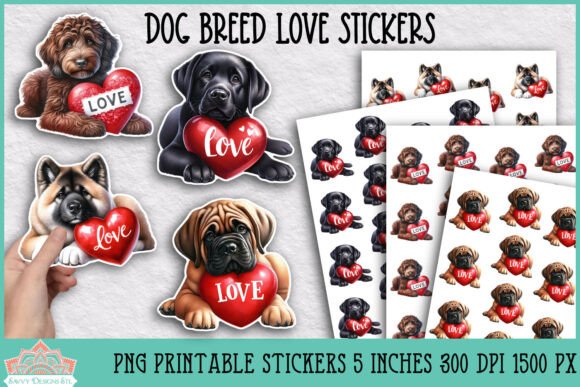Download Dog Breed Printable Valentine Stickers - Print Collection