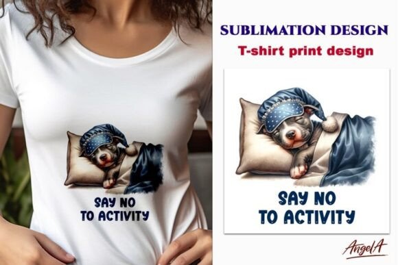 Download Sleeping Pit Bull / Funny T Shirt Print - Print Collection