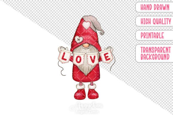 Download Hand Drawn Valentine Gnome - Hand drawn valentine Collection