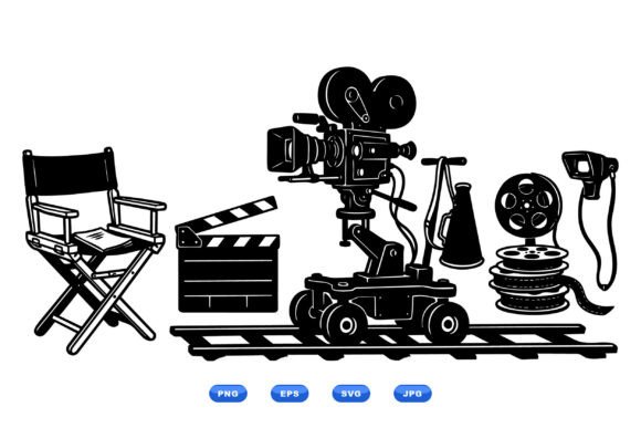 Download Vintage Film Set Clipart - Film set Collection