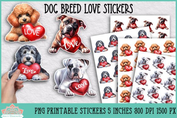 Download Dog Breed Printable Valentine Stickers - Print Collection