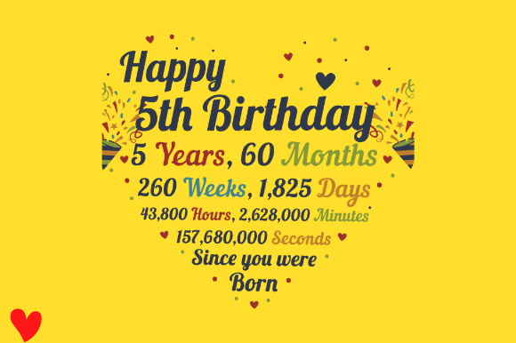 Download 5TH BIRTHDAY PRINT TEMPLATE SVG PNG EPS - Print Collection
