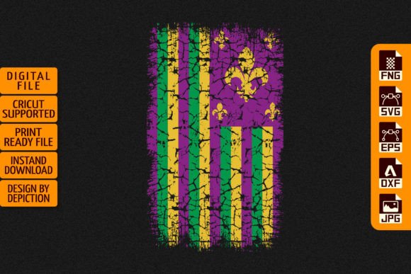 Download Mardi Gras Flag T-Shirt Print Template - Print Collection