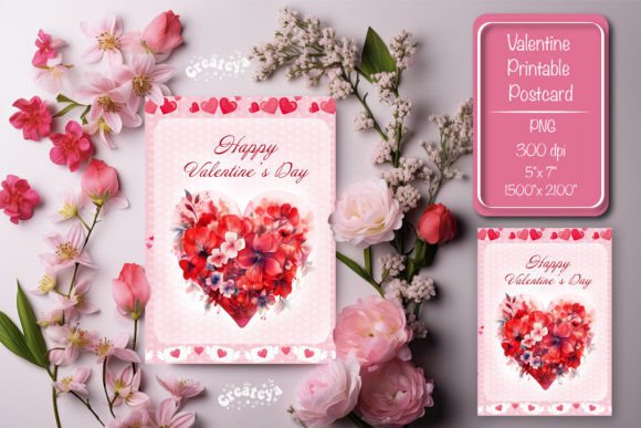 Download Printable Valentine Card Watercolor - Print Collection