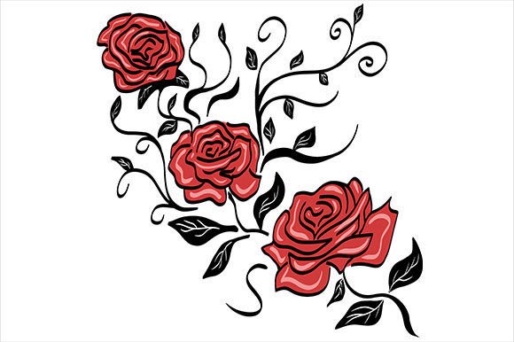 Download Red Roses Flower Print Illustration - Print Collection