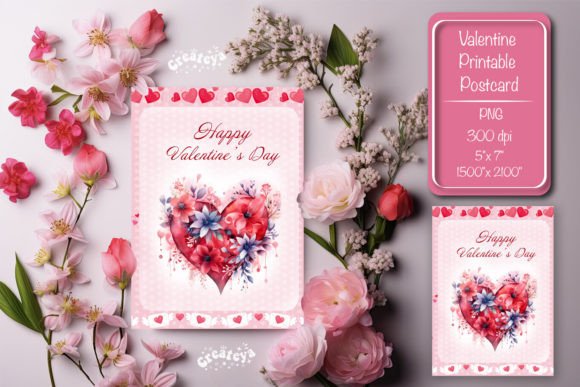 Download Printable Valentine Card Watercolor - Print Collection