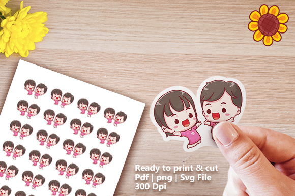 Download Cute Frog in Love Instant Print and Cut - Print Collection