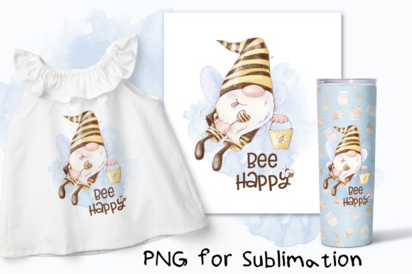 Download Bee Happy Gnome Sublimation. Printing - Print Collection