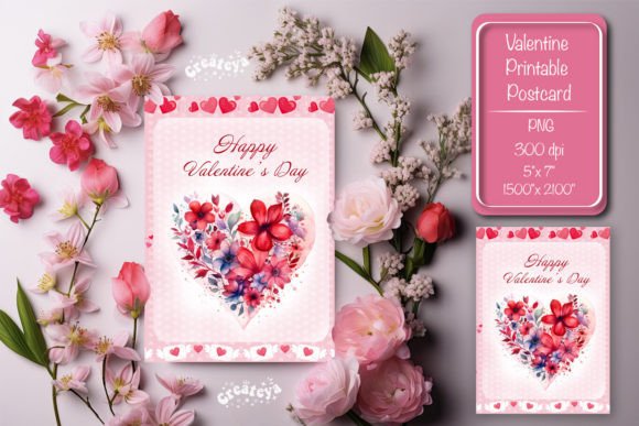 Download Printable Valentine Card Watercolor - Print Collection