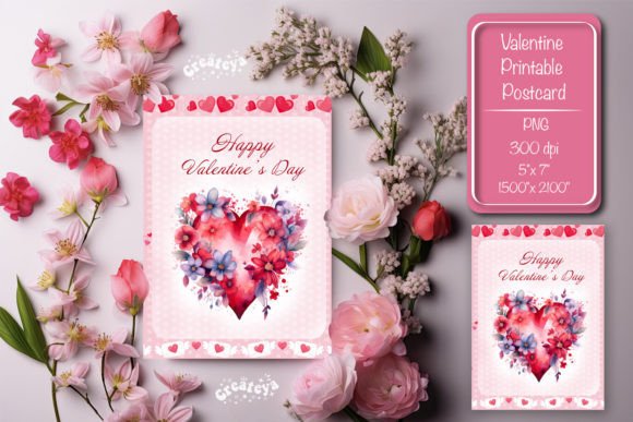 Download Printable Valentine Card Watercolor - Print Collection
