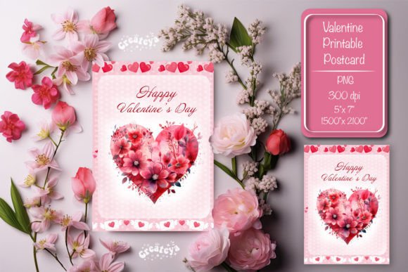 Download Printable Valentine Card Watercolor - Print Collection