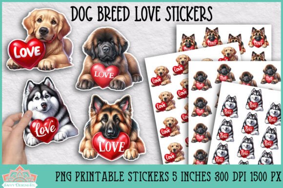 Download Dog Breed Printable Valentine Stickers - Print Collection
